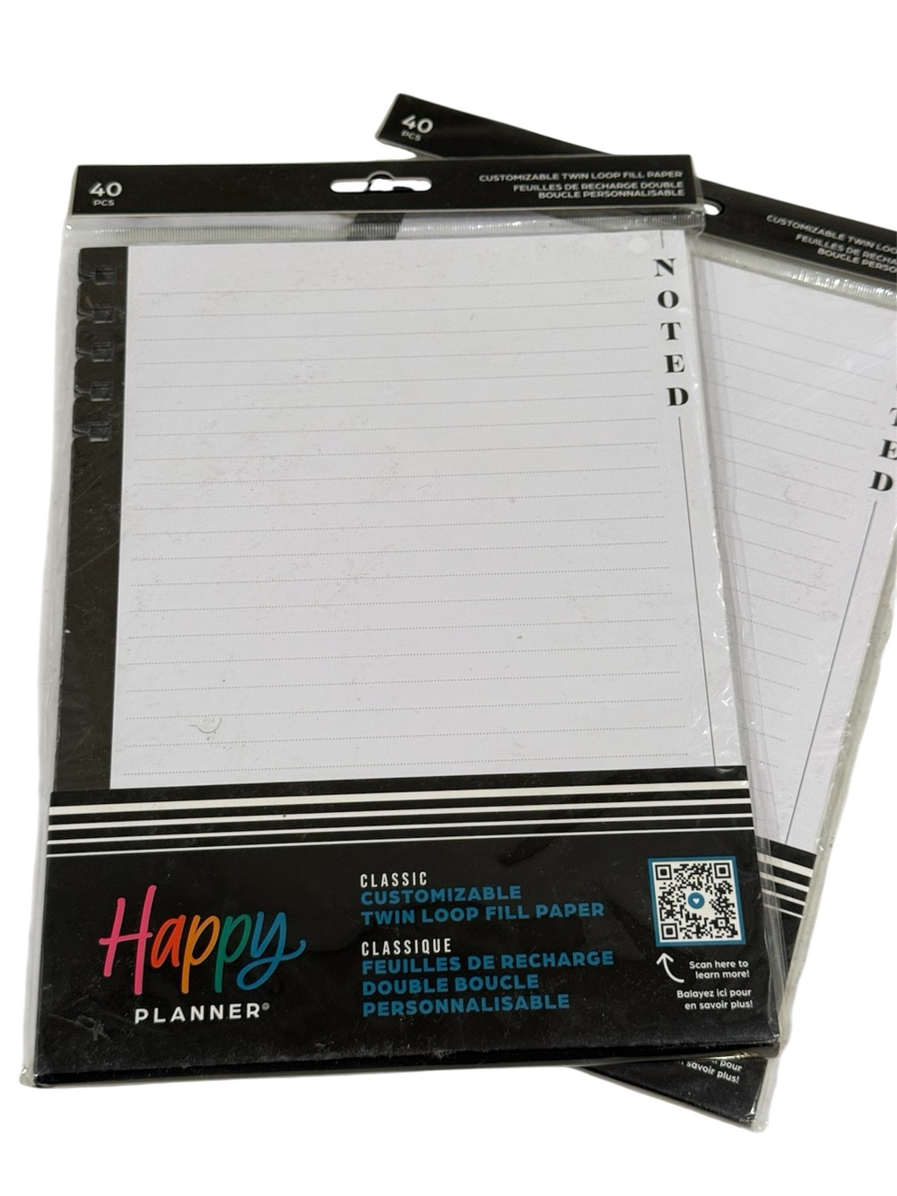 NEW Happy Planner Classic Twin Loop Fill Paper - Noted Lined Refill Trio